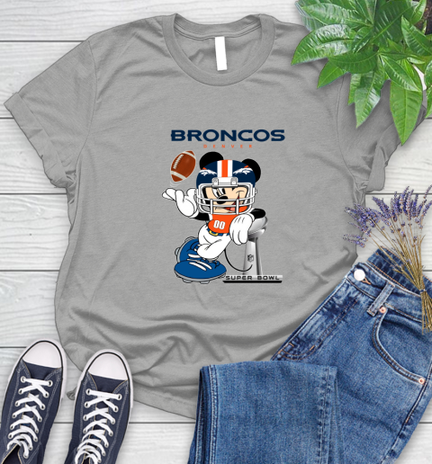 NFL Denver Broncos Mickey Mouse Disney Super Bowl Football T Shirt Women's T-Shirt 10