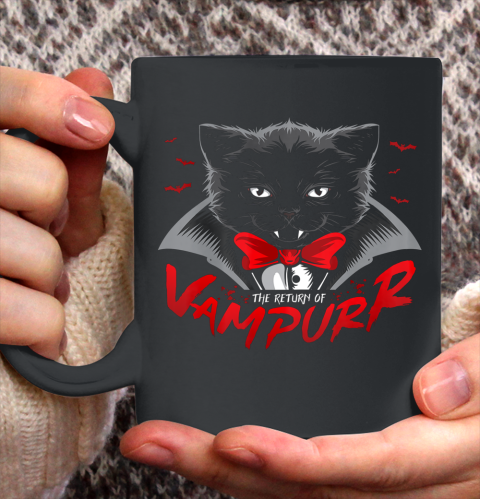 Vampurr Halloween Cat Vampire Ceramic Mug 11oz