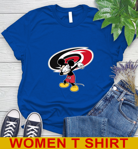 Carolina Hurricanes NHL Hockey Dabbing Mickey Disney Sports Women's T-Shirt 9