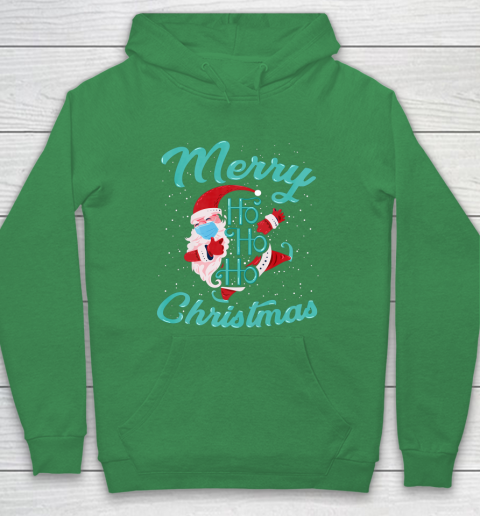 Merry Christmas Ho Ho Ho Santa Claus Wearing A Face Mask Hoodie 5