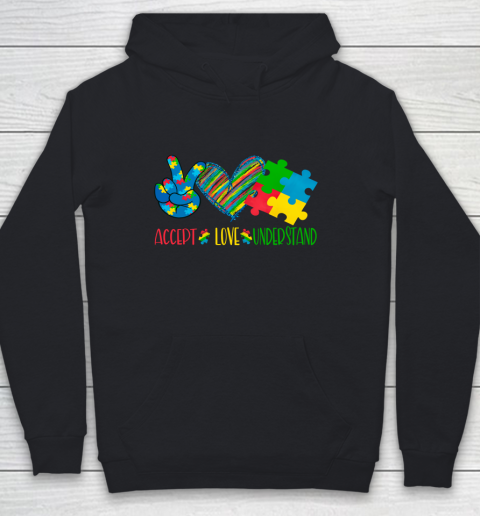 Autism Awareness Peace Love Autism Youth Hoodie