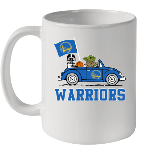 NBA Basketball Golden State Warriors Darth Vader Baby Yoda Driving Star Wars Shirt Ceramic Mug 11oz