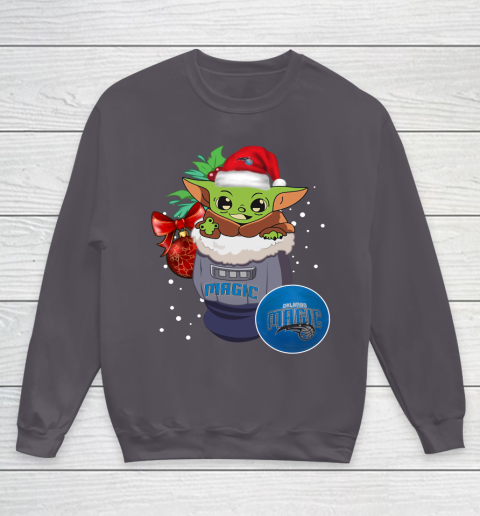 Orlando Magic Christmas Baby Yoda Star Wars Funny Happy NBA Youth Sweatshirt 6