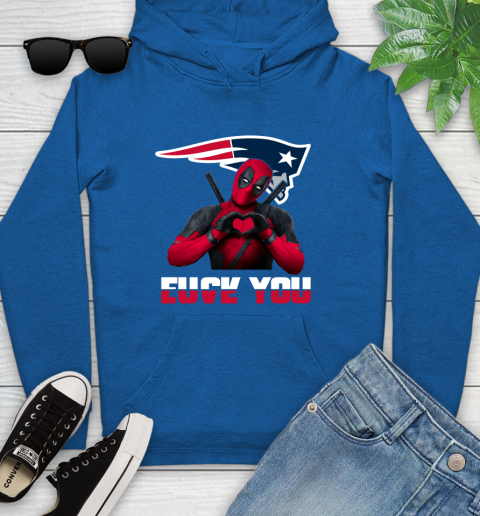 NHL New England Patriots Deadpool Love You Fuck You Football Sports Youth Hoodie 11