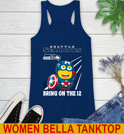 NFL Football Seattle Seahawks Captain America Marvel Avengers Minion Shirt Racerback Tank 7