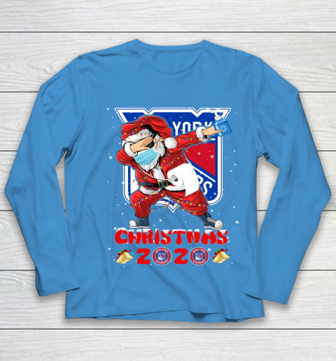 New York Rangers Funny Santa Claus Dabbing Christmas 2020 NHL Youth Long Sleeve 5