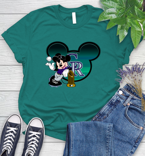 MLB Colorado Rockies The Commissioner's Trophy Mickey Mouse Disney Women's T-Shirt 12