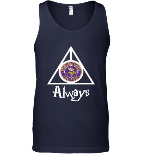 Always Love The Minnesota Vikings x Harry Potter Mashup NFL trks always love the minnesota vikings x harry potter m unisex tank 17 front navy
