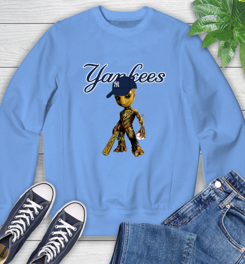 MLB New York Yankees Groot Guardians Of The Galaxy Baseball Sweatshirt 11