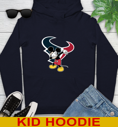 Houston Texans NFL Football Dabbing Mickey Disney Sports Youth Hoodie 4