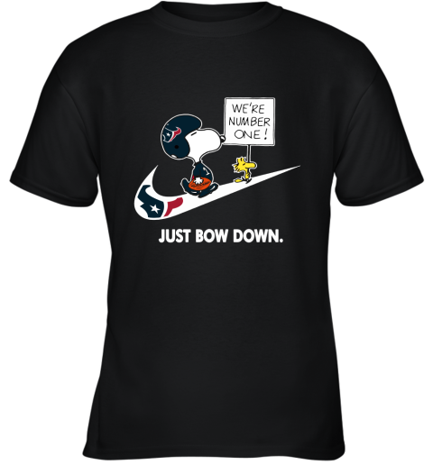 Houston Texans Are Number One – Just Bow Down Snoopy Youth T-Shirt