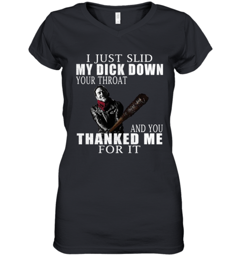 1erm i just slid my dick down your throat the walking dead shirts women v neck t shirt 39 front black