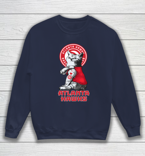 NBA Basketball My Cat Loves Atlanta Hawks Sweatshirt 2