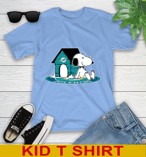 NFL Football Miami Dolphins Snoopy The Peanuts Movie Shirt Youth T-Shirt 11