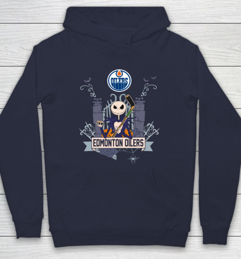 NHL Edmonton Oilers Hockey Jack Skellington Halloween Hoodie 2