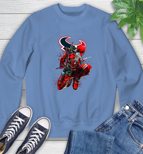 NFL Deadpool Marvel Comics Sports Football Houston Texans Sweatshirt 11