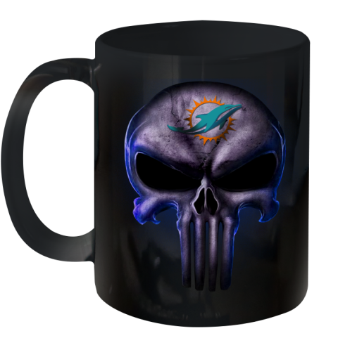 Miami Dolphins NFL Football Punisher Skull Sports Ceramic Mug 11oz