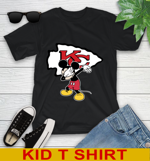 Kansas City Chiefs NFL Football Dabbing Mickey Disney Sports Youth T-Shirt 2