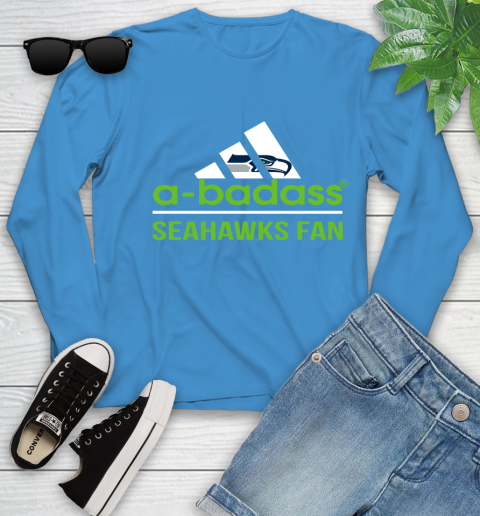 Seattle Seahawks NFL Football A Badass Adidas Adoring Fan Sports Youth Long Sleeve 8