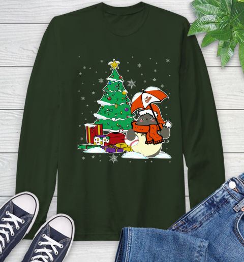 Baltimore Orioles MLB Baseball Cute Tonari No Totoro Christmas Sports Long Sleeve T-Shirt 7
