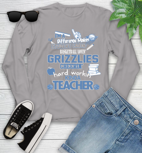Memphis Grizzlies NBA I'm A Difference Making Student Caring Basketball Loving Kinda Teacher Youth Long Sleeve 5