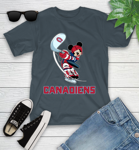 NHL Hockey Montreal Canadiens Cheerful Mickey Mouse Shirt Youth T-Shirt 8