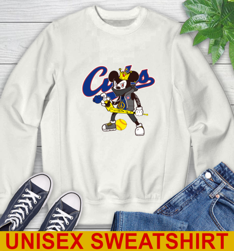 Chicago Cubs MLB Baseball Mickey Peace Sign Sports Sweatshirt