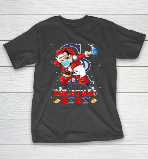 Colorado Rockies Funny Santa Claus Dabbing Christmas 2020 MLB T-Shirt