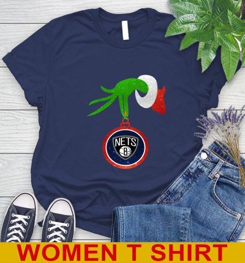 Brooklyn Nets Grinch Merry Christmas NBA Basketball Women's T-Shirt 12