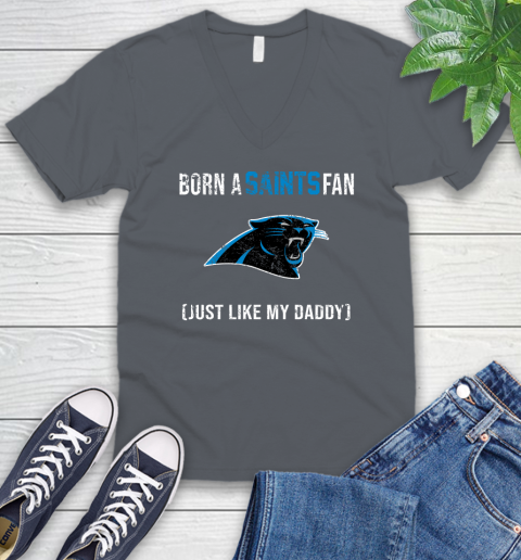 NFL Carolina Panthers Football Loyal Fan Just Like My Daddy Shirt V-Neck T-Shirt 4