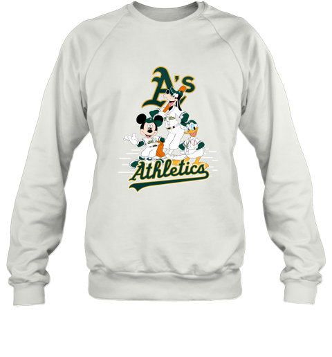 Oakland Athletics Mickey Donald And Goofy Baseball Sweatshirt
