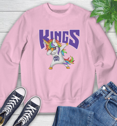 Sacramento Kings NBA Basketball Funny Unicorn Dabbing Sports Sweatshirt 9