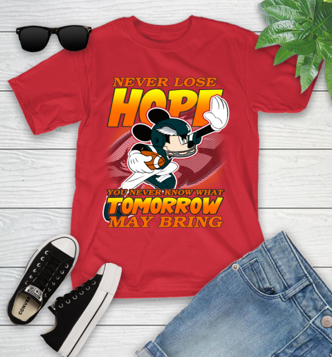 Philadelphia Eagles NFL Football Mickey Disney Never Lose Hope Youth T-Shirt 13