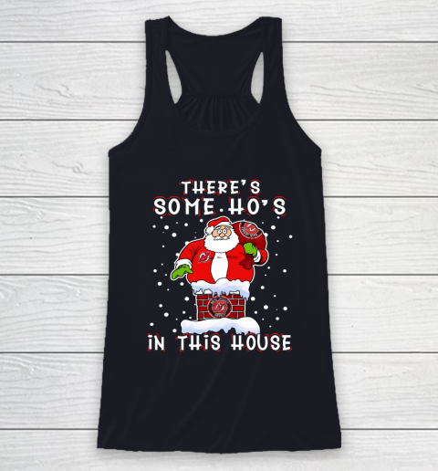 New Jersey Devils Christmas There Is Some Hos In This House Santa Stuck In The Chimney NHL Racerback Tank 7