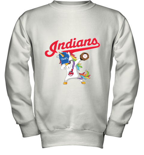 Hip Hop Dabbing Unicorn Flippin Love Cleveland Indians Youth Sweatshirt