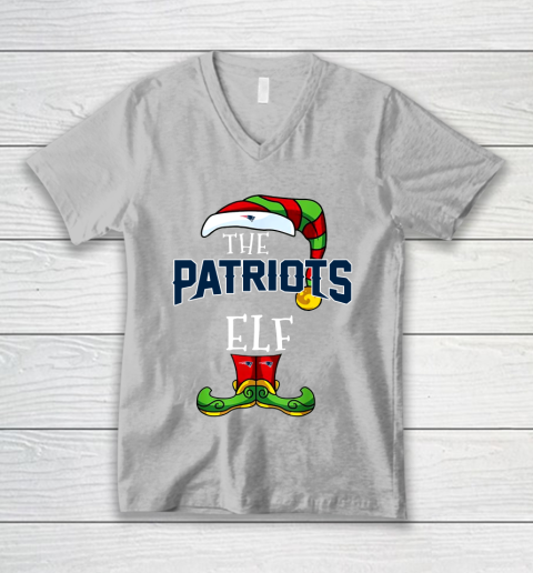 New England Patriots Christmas ELF Funny NFL V-Neck T-Shirt 3