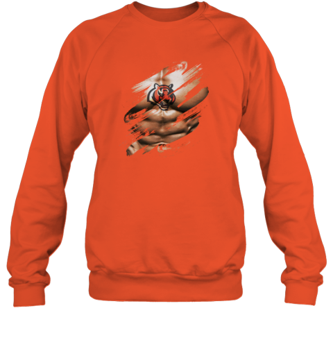 NFL Logo 3D Art Chest Cincinnati Bengals Tattoo Youth Sweatshirt - Rookbrand