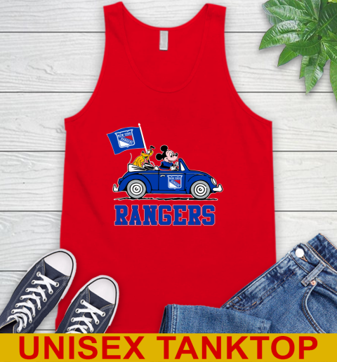 NHL Hockey New York Rangers Pluto Mickey Driving Disney Shirt Tank Top 6