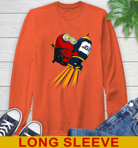 NBA Basketball Utah Jazz Deadpool Minion Marvel Shirt Long Sleeve T-Shirt 4