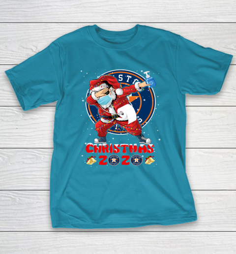 Houston Astros Funny Santa Claus Dabbing Christmas 2020 MLB T-Shirt 7