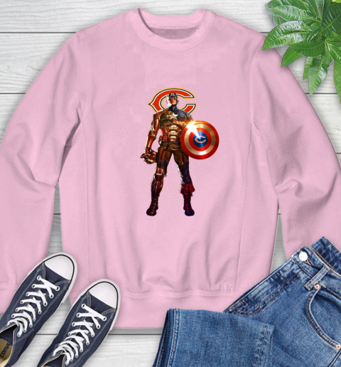 NFL Captain America Marvel Avengers Endgame Football Sports Chicago Bears Sweatshirt 9