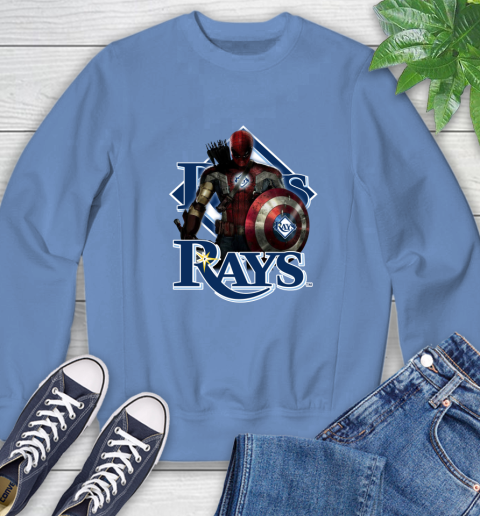 MLB Captain America Thor Spider Man Hawkeye Avengers Endgame Baseball Tampa Bay Rays Sweatshirt 11