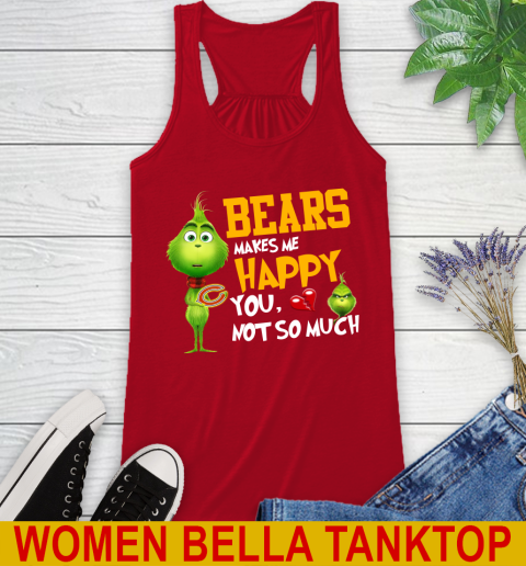 NFL Chicago Bears Makes Me Happy You Not So Much Grinch Football Sports Racerback Tank 5 NFL Chicago Bears Makes Me Happy You Not So Much Grinch Football Sports Racerback Tank - Image 5