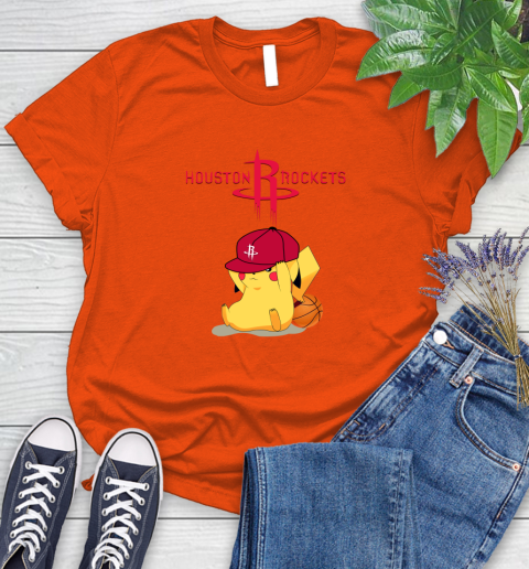 NBA Pikachu Basketball Sports Houston Rockets Women's T-Shirt 4