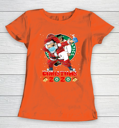 Boston Celtics Funny Santa Claus Dabbing Christmas 2020 NBA Women's T-Shirt 3
