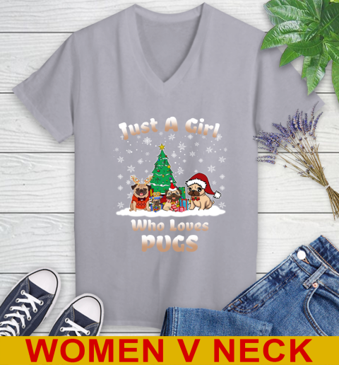 Christmas Just a girl who love pugs dog pet lover 76
