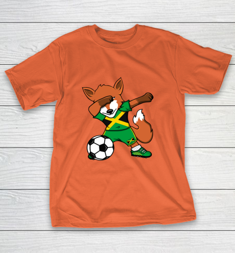 Dabbing Fox Jamaica Soccer Fans Jersey Jamaican Football Fan T-Shirt 5