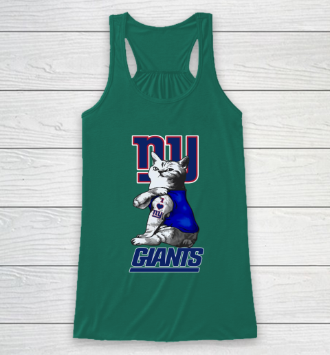 NFL Football My Cat Loves New York Giants Racerback Tank 5