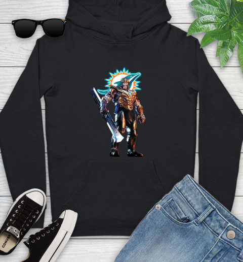 NFL Thanos Gauntlet Avengers Endgame Football Miami Dolphins Youth Hoodie 2