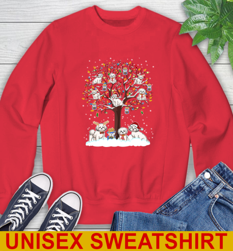 Maltese dog pet lover light christmas tree shirt 36